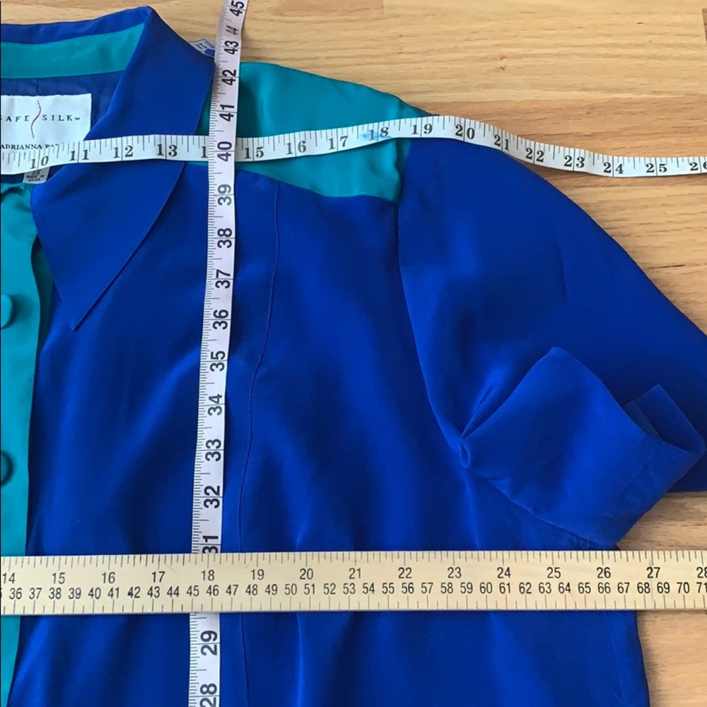 📍FINAL SALE📍Silk colorblock 💙💚Vintage - Picture 11 of 16